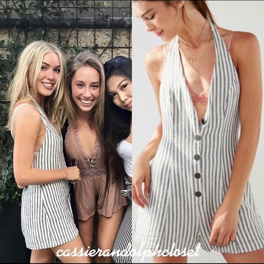 Cooperative Parker Button-Front Halter Romper